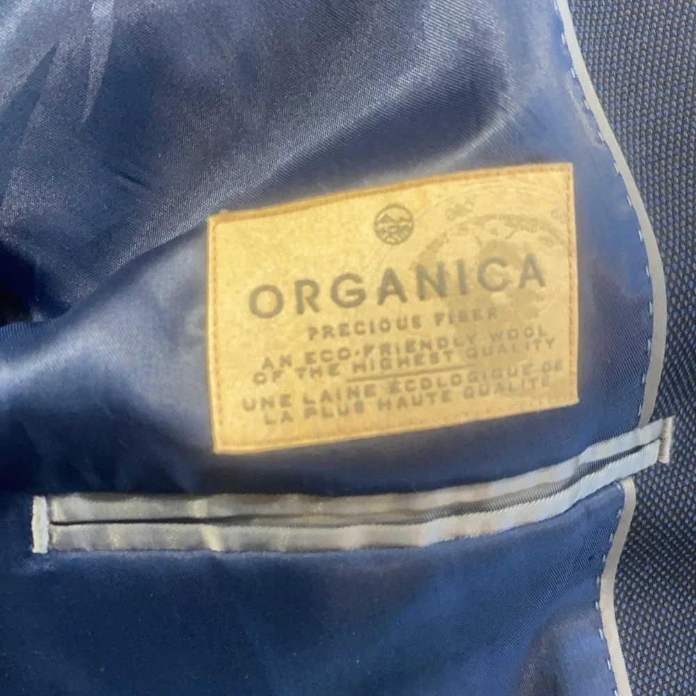 Joe by Joseph Abboud Organica Wool Blend Navy‎ Suit 42R 36W Pants Excellent